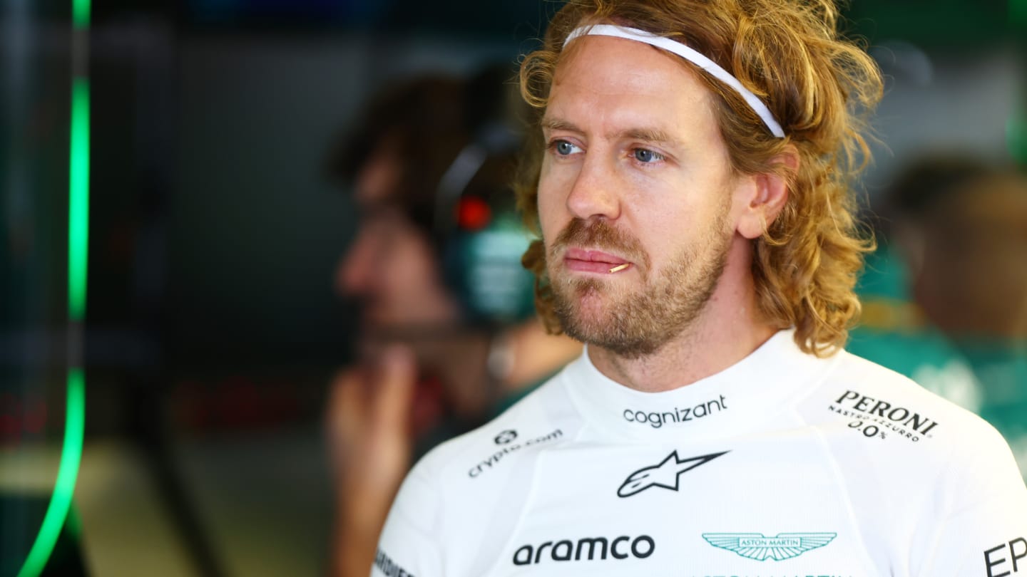 MEXICO CITY, MEXICO - OCTOBER 28: Sebastian Vettel of Germany and Aston Martin F1 Team prepares to