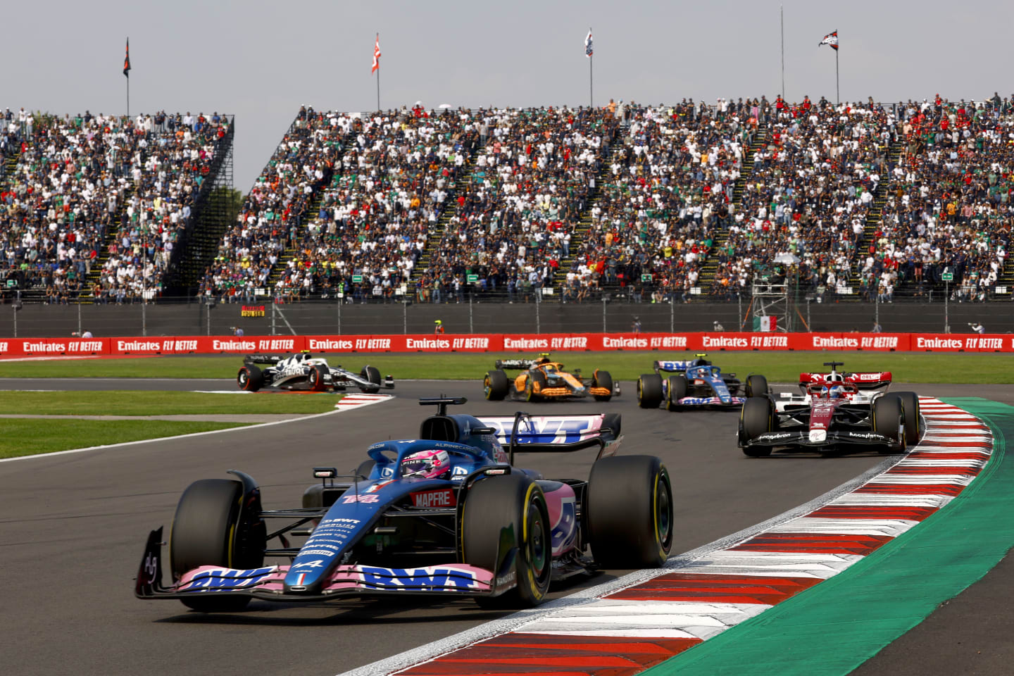 MEXICO CITY, MEXICO - OCTOBER 30: Fernando Alonso of Spain driving the (14) Alpine F1 A522 Renault