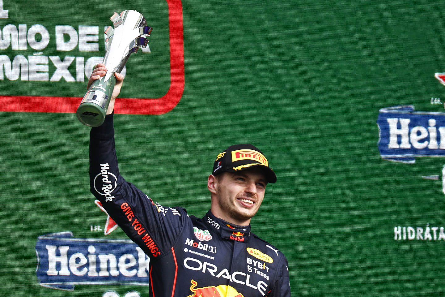 MEXICO CITY, MEXICO - OCTOBER 30: Race winner Max Verstappen of the Netherlands and Oracle Red Bull
