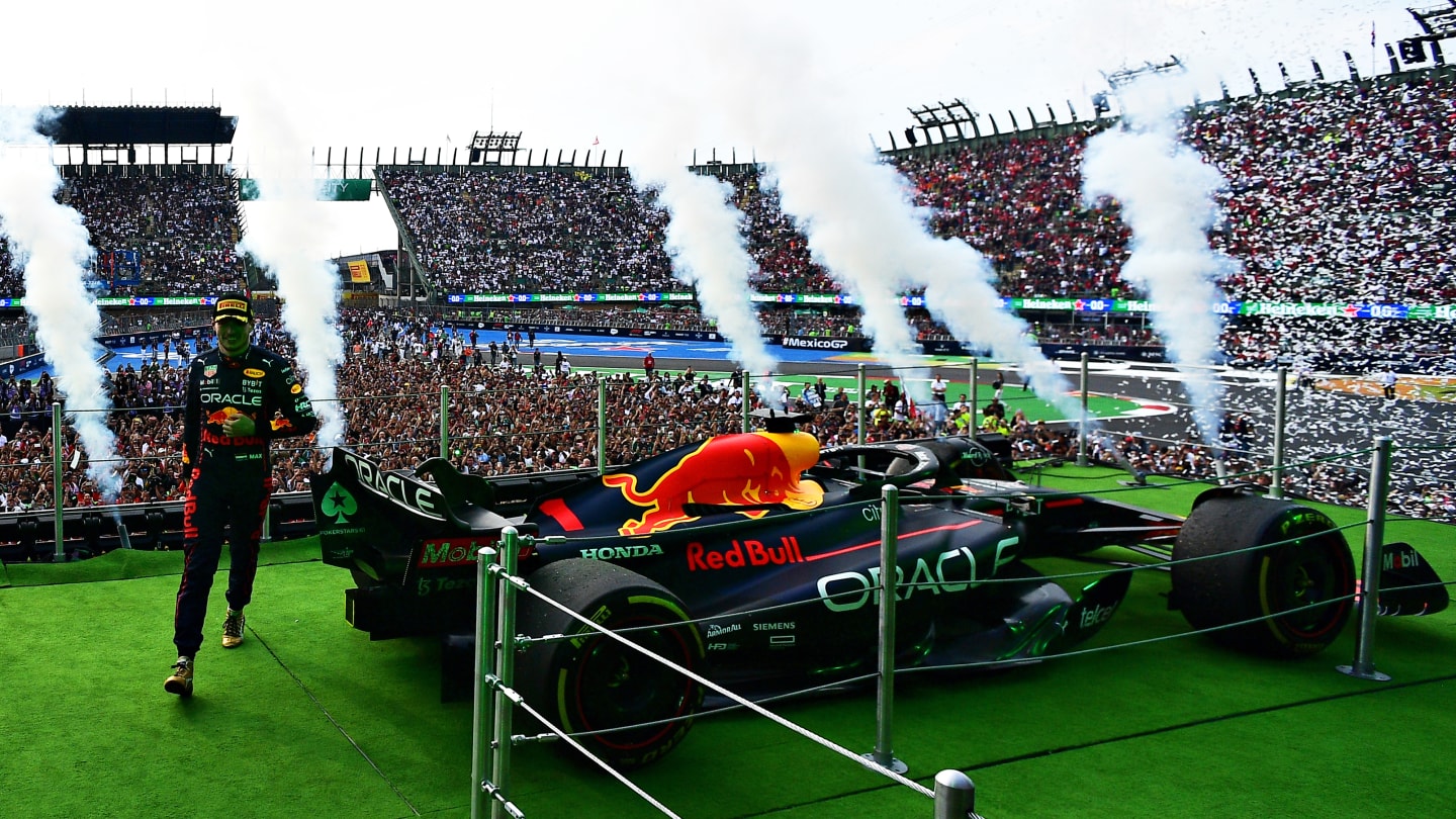 MEXICO CITY, MEXICO - OCTOBER 30: Race winner Max Verstappen of the Netherlands and Oracle Red Bull