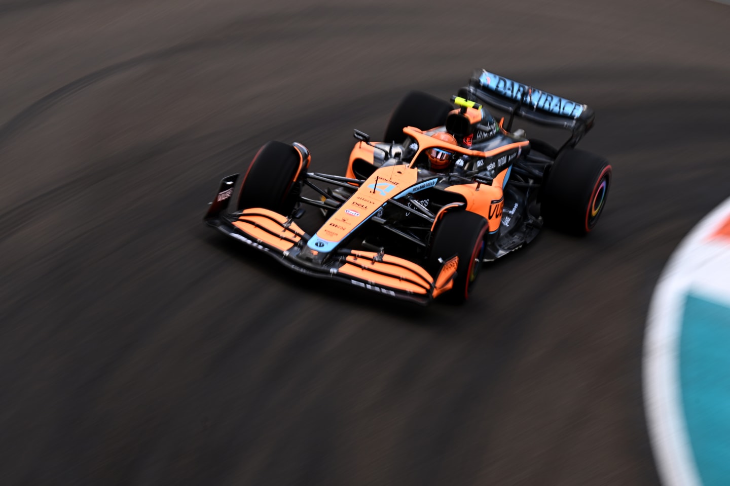 MIAMI, FLORIDA - MAY 06: Lando Norris of Great Britain driving the (4) McLaren MCL36 Mercedes on