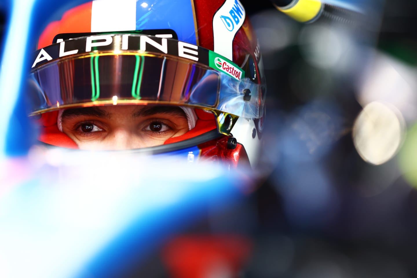 MIAMI, FLORIDA - MAY 07: Esteban Ocon of France and Alpine F1 prepares to drive in the garage