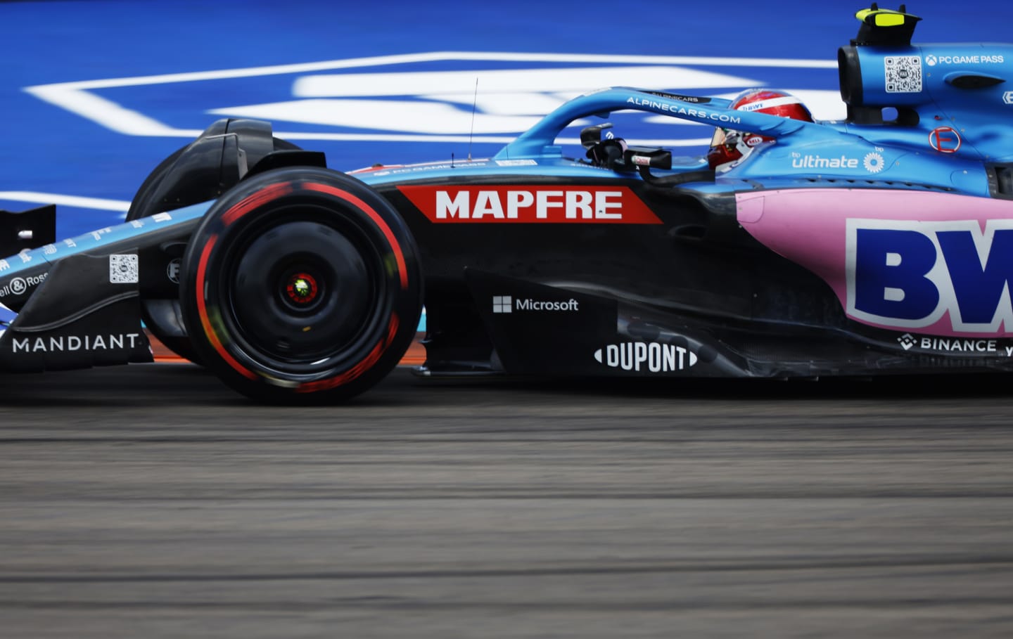 MIAMI, FLORIDA - MAY 07: Esteban Ocon of France driving the (31) Alpine F1 A522 Renault on track