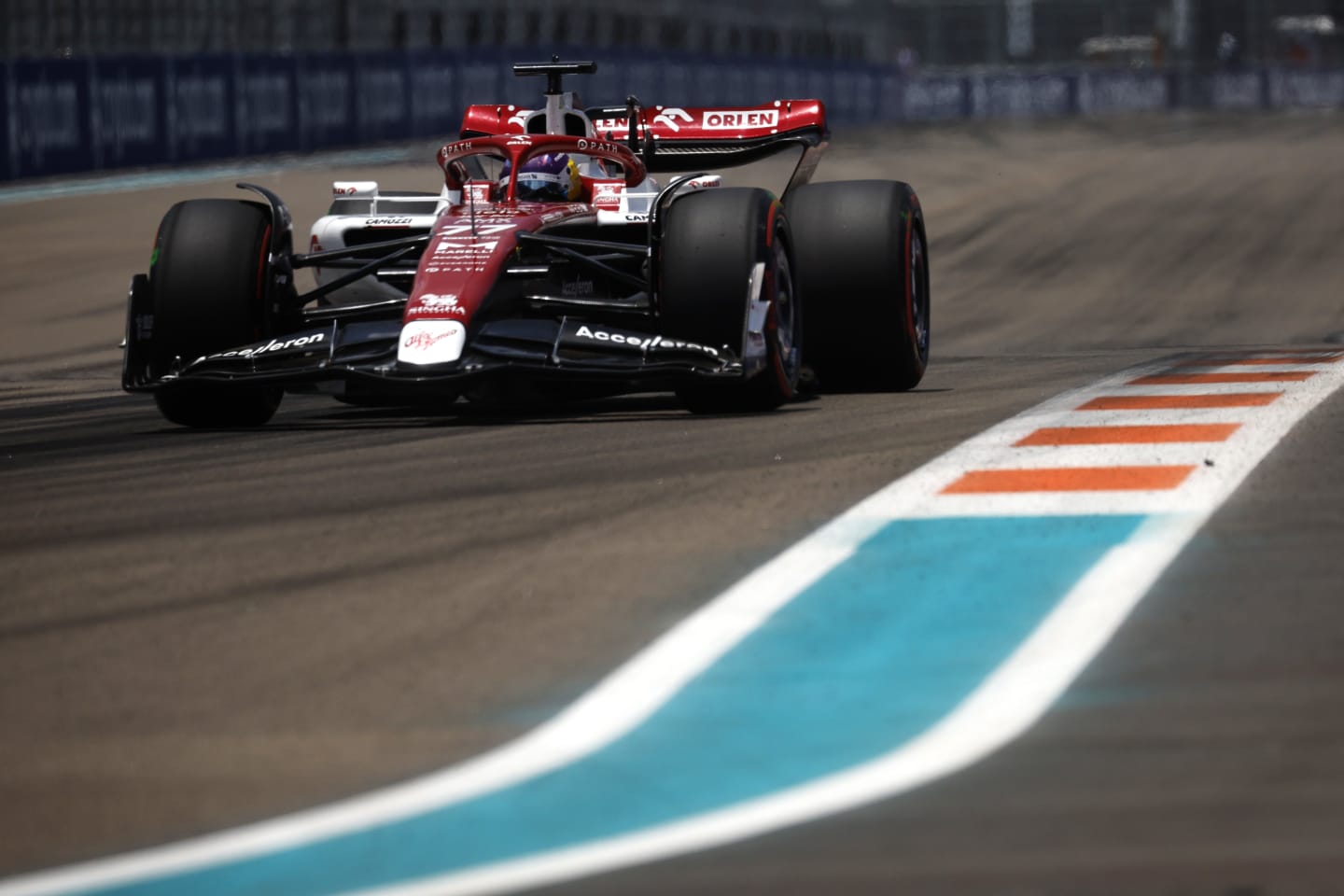 MIAMI, FLORIDA - MAY 07: Valtteri Bottas of Finland driving the (77) Alfa Romeo F1 C42 Ferrari on