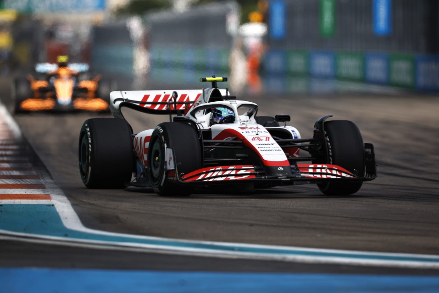 MIAMI, FLORIDA - MAY 08: Mick Schumacher of Germany driving the (47) Haas F1 VF-22 Ferrari on track during the F1 Grand Prix of Miami at the Miami International Autodrome on May 08, 2022 in Miami, Florida. (Photo by Chris Graythen/Getty Images)
