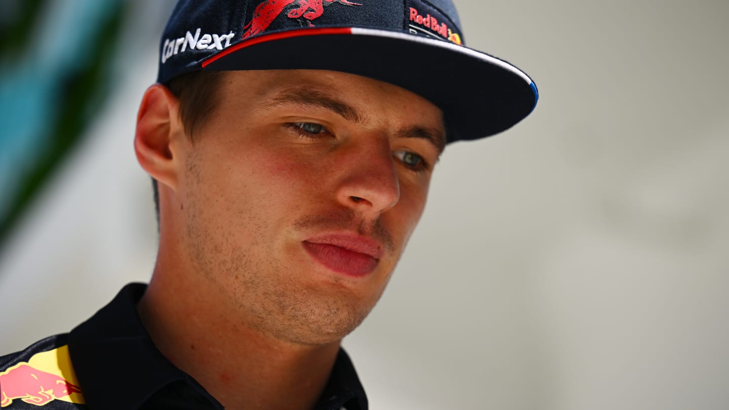MIAMI, FLORIDA - MAY 05: Max Verstappen of the Netherlands and Oracle Red Bull Racing looks on in