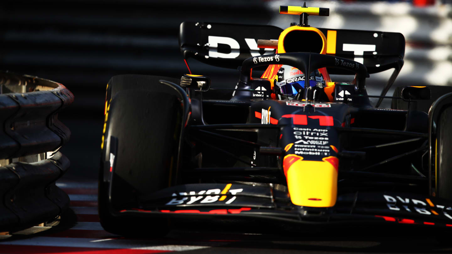 MONTE-CARLO, MONACO - MAY 27: Sergio Perez of Mexico driving the (11) Oracle Red Bull Racing RB18 on track during practice ahead of the F1 Grand Prix of Monaco at Circuit de Monaco on May 27, 2022 in Monte-Carlo, Monaco. (Photo by Joe Portlock - Formula 1/Formula 1 via Getty Images)