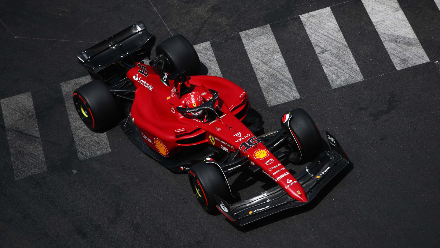 MONTE-CARLO, MONACO - MAY 28: Charles Leclerc of Monaco driving the (16) Ferrari F1-75 on track