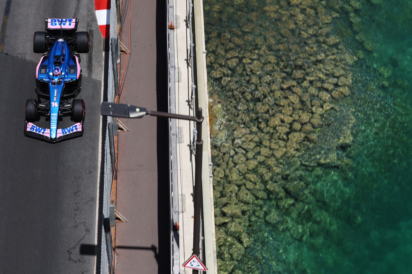 MONTE-CARLO, MONACO - MAY 28: Fernando Alonso of Spain driving the (14) Alpine F1 A522 Renault on track during final practice ahead of the F1 Grand Prix of Monaco at Circuit de Monaco on May 28, 2022 in Monte-Carlo, Monaco. (Photo by Clive Rose/Getty Images)