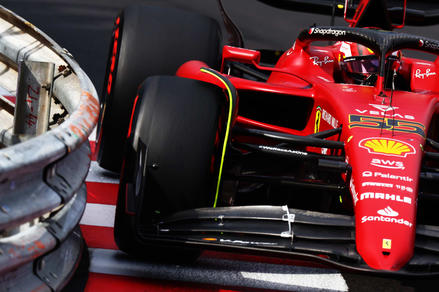 MONTE-CARLO, MONACO - MAY 28: Carlos Sainz of Spain driving (55) the Ferrari F1-75 on track during