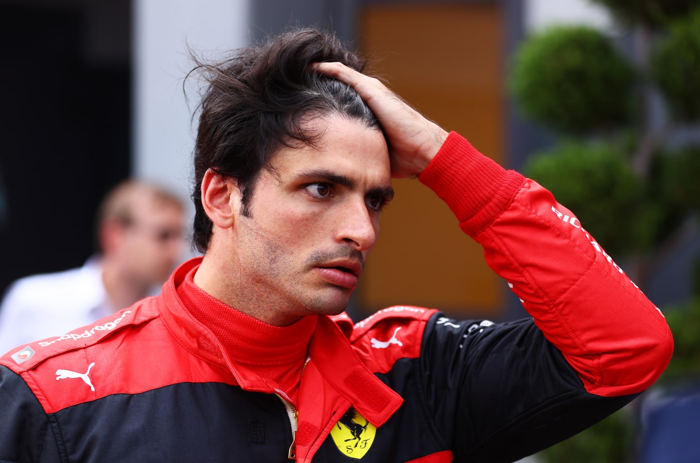 MONTE-CARLO, MONACO - MAY 28: Second placed qualifier Carlos Sainz of Spain and Ferrari looks on in