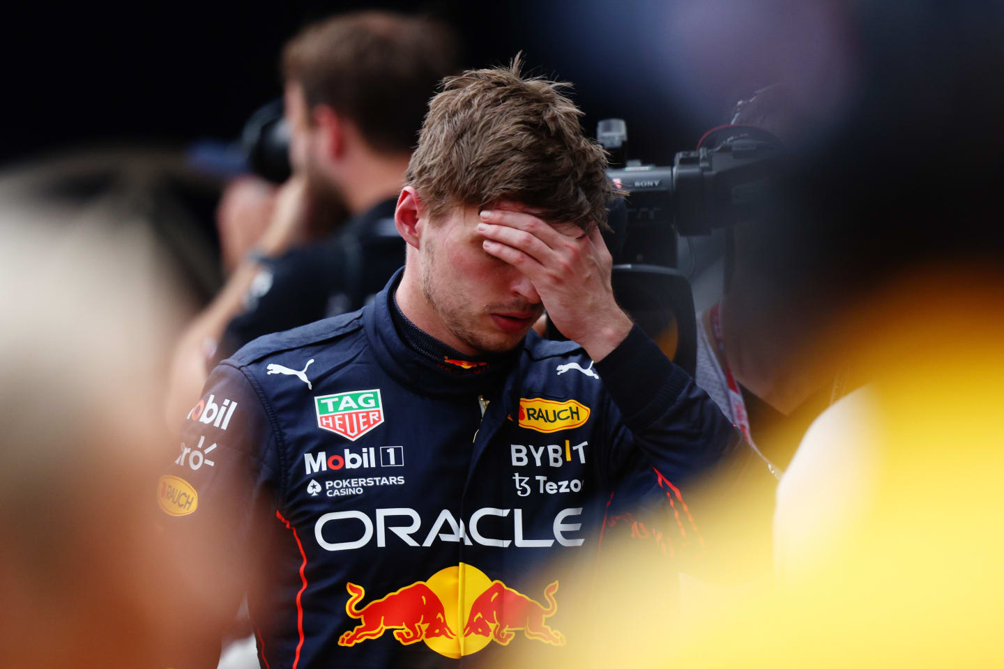 MONTE-CARLO, MONACO - MAY 28: 4th placed qualifier Max Verstappen of the Netherlands and Oracle Red Bull Racing looks on in parc ferme during qualifying ahead of the F1 Grand Prix of Monaco at Circuit de Monaco on May 28, 2022 in Monte-Carlo, Monaco. (Photo by Clive Rose/Getty Images)