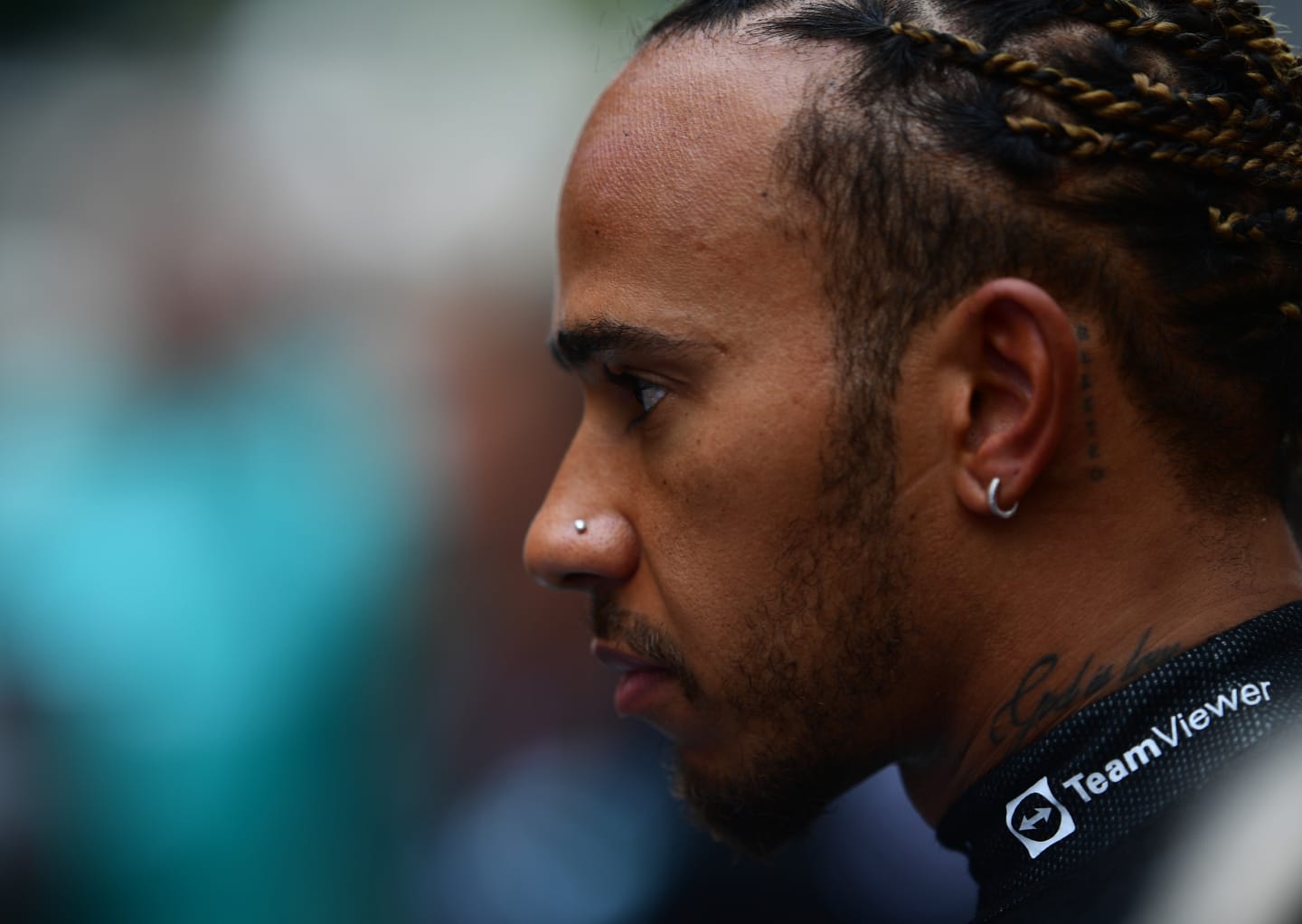MONTE-CARLO, MONACO - MAY 29: Lewis Hamilton of Great Britain and Mercedes looks on, on the grid