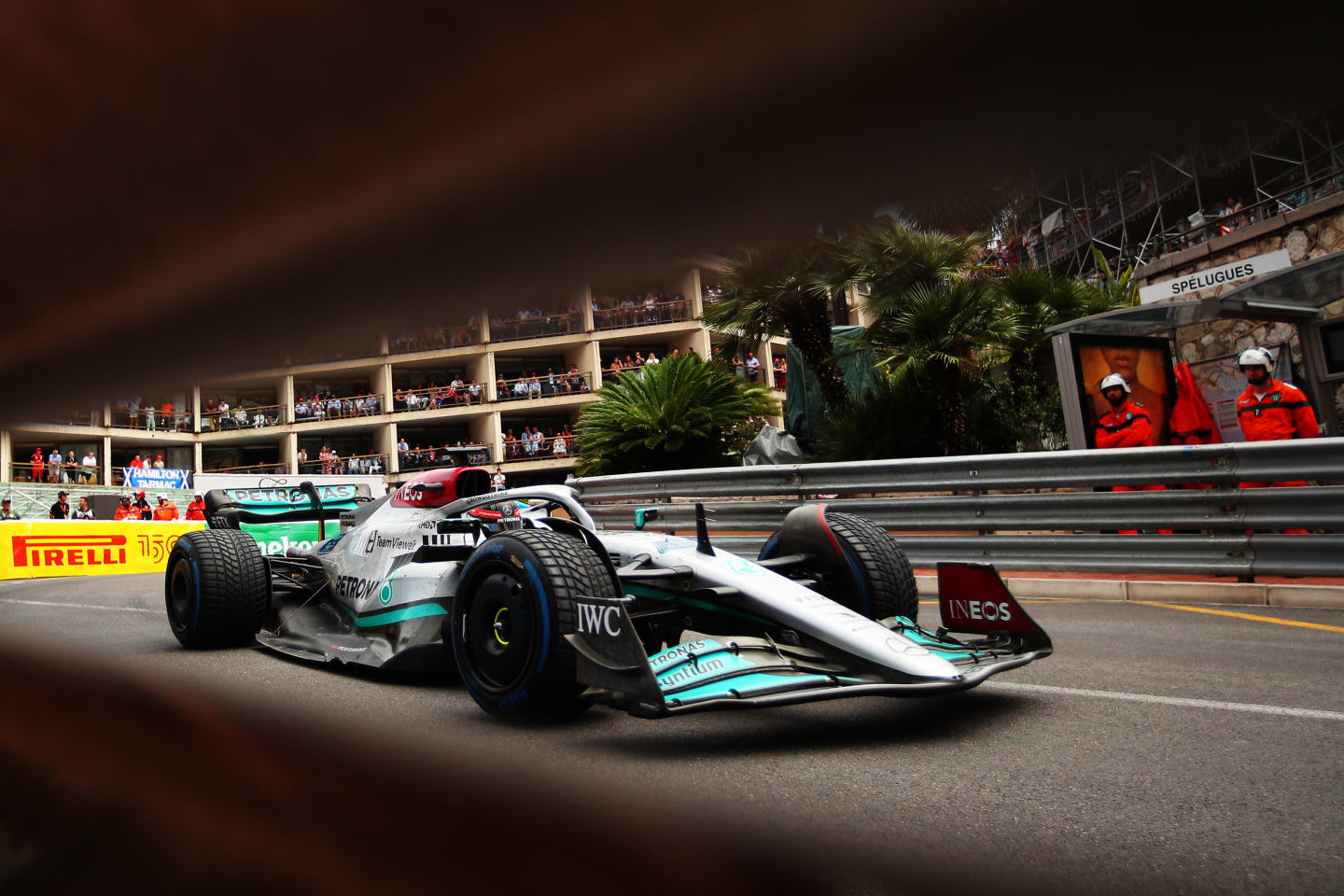 MONTE-CARLO, MONACO - MAY 29: George Russell of Great Britain driving the (63) Mercedes AMG