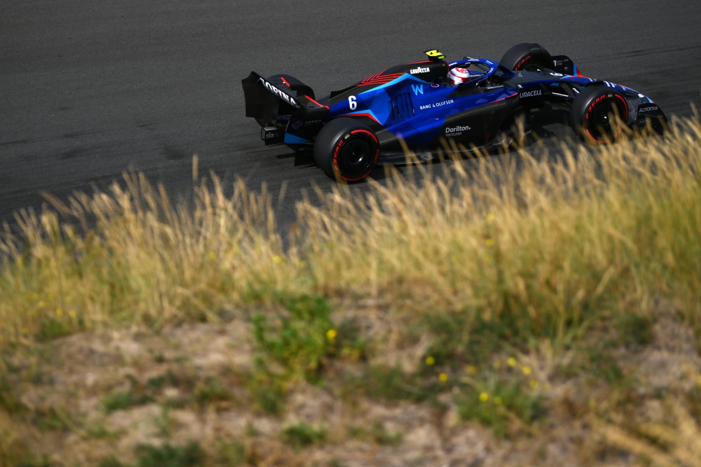 ZANDVOORT, NETHERLANDS - SEPTEMBER 02: Nicholas Latifi of Canada driving the (6) Williams FW44 Mercedes on track during practice ahead of the F1 Grand Prix of The Netherlands at Circuit Zandvoort on September 02, 2022 in Zandvoort, Netherlands. (Photo by Dan Mullan/Getty Images)