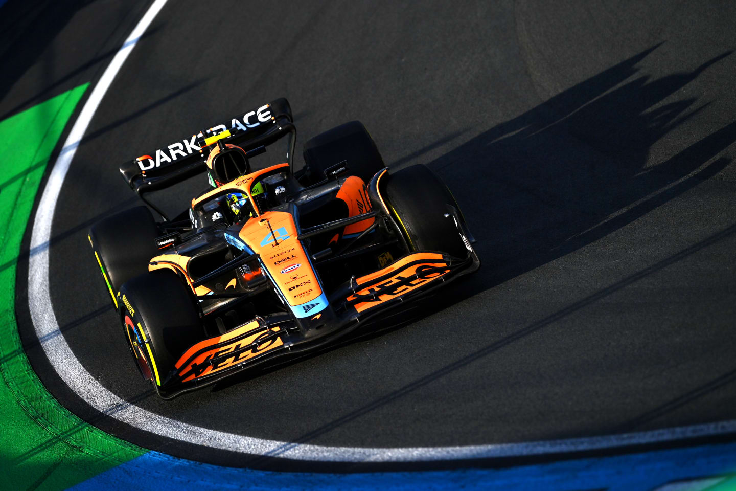 ZANDVOORT, NETHERLANDS - SEPTEMBER 02: Lando Norris of Great Britain driving the (4) McLaren MCL36