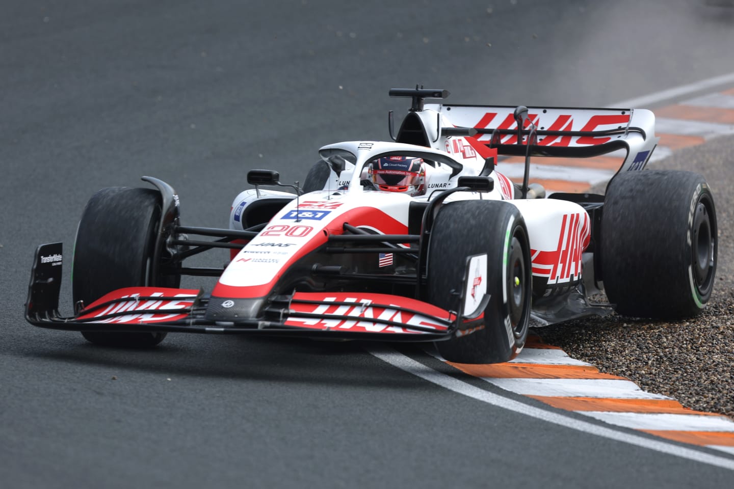 ZANDVOORT, NETHERLANDS - SEPTEMBER 02: Kevin Magnussen of Denmark driving the (20) Haas F1 VF-22