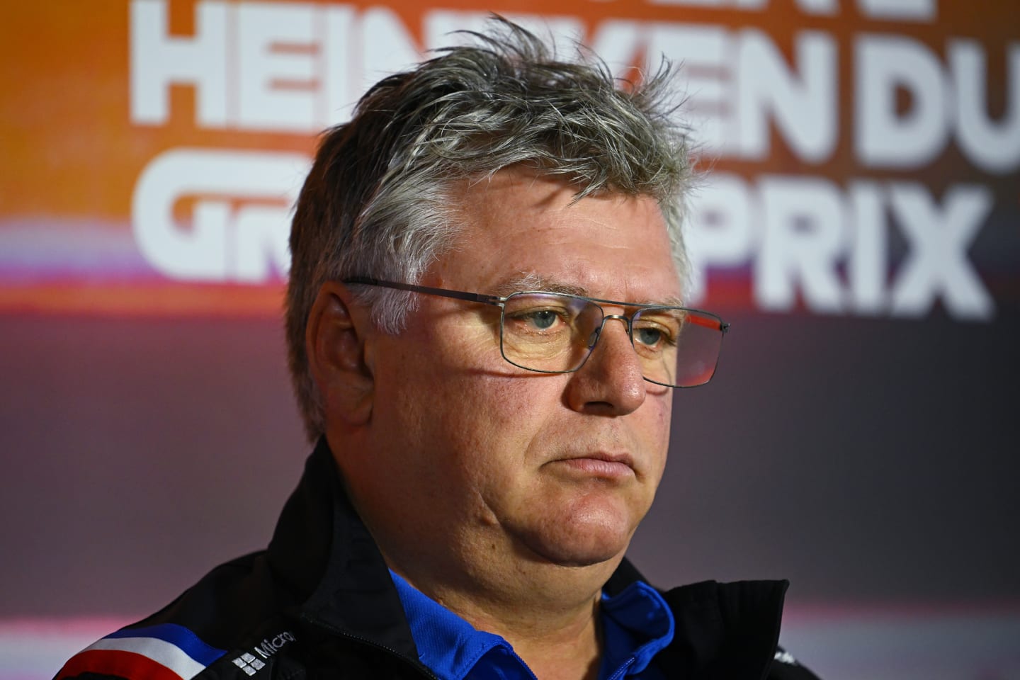 ZANDVOORT, NETHERLANDS - SEPTEMBER 03: Otmar Szafnauer, Team Principal of Alpine F1 attends the Team Principals Press Conference prior to final practice ahead of the F1 Grand Prix of The Netherlands at Circuit Zandvoort on September 03, 2022 in Zandvoort, Netherlands. (Photo by Clive Mason/Getty Images)