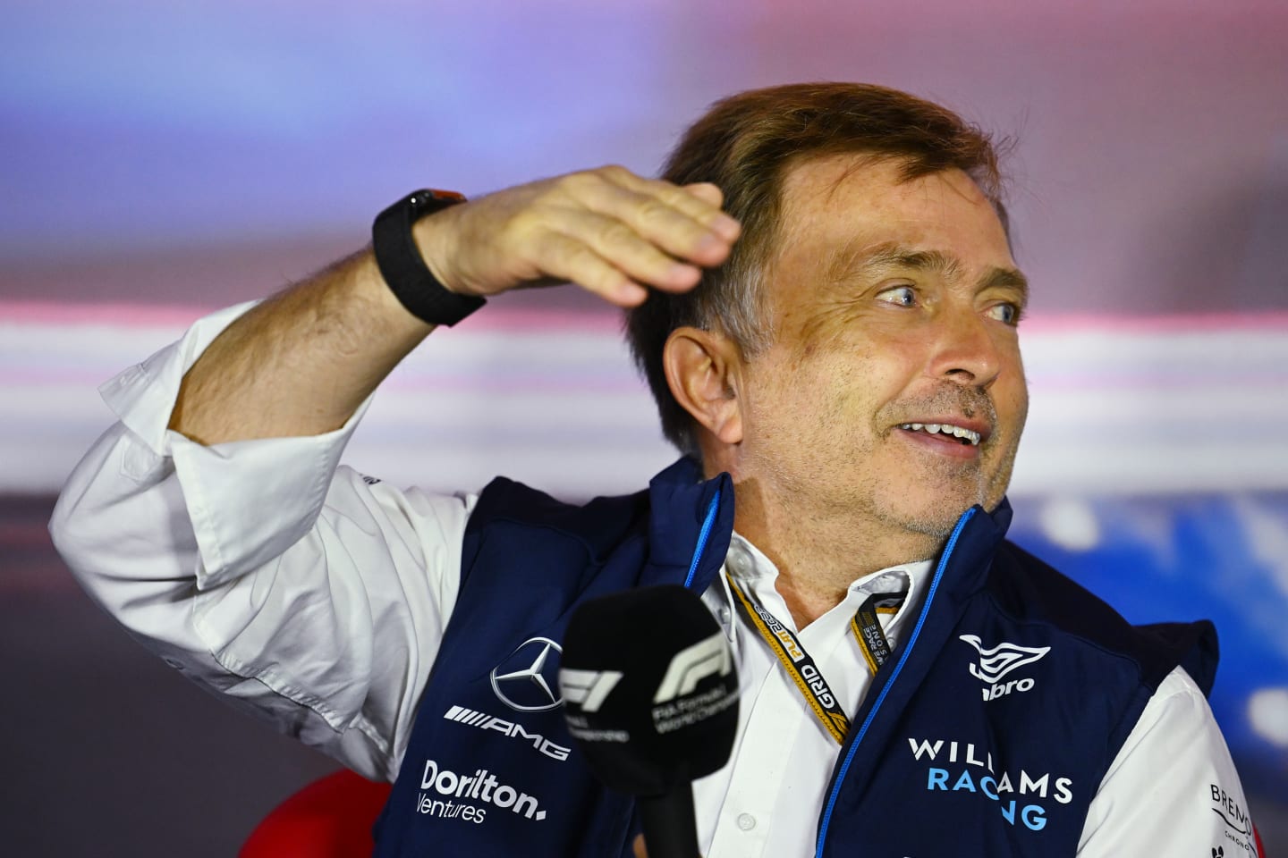 ZANDVOORT, NETHERLANDS - SEPTEMBER 03: Jost Capito, CEO of Williams F1 attends the Team Principals Press Conference prior to final practice ahead of the F1 Grand Prix of The Netherlands at Circuit Zandvoort on September 03, 2022 in Zandvoort, Netherlands. (Photo by Clive Mason/Getty Images)