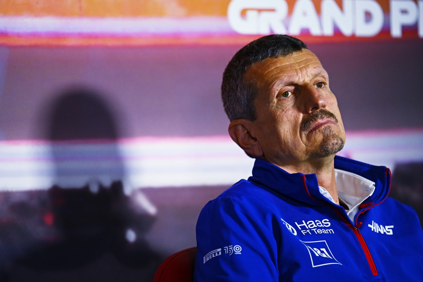ZANDVOORT, NETHERLANDS - SEPTEMBER 03: Haas F1 Team Principal Guenther Steiner attends the Team Principals Press Conference prior to final practice ahead of the F1 Grand Prix of The Netherlands at Circuit Zandvoort on September 03, 2022 in Zandvoort, Netherlands. (Photo by Clive Mason/Getty Images)