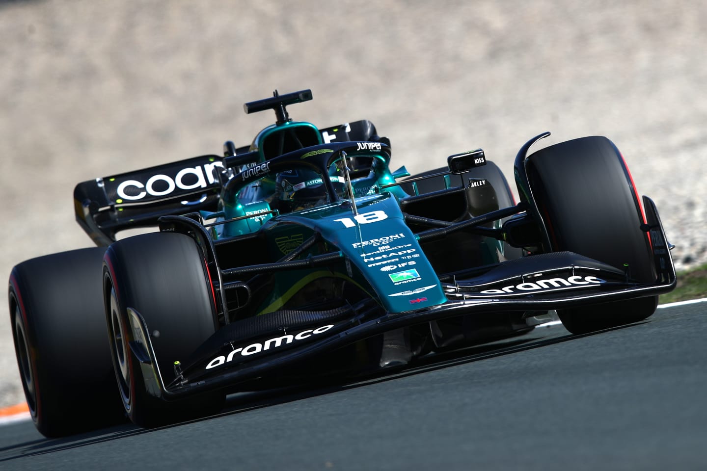 ZANDVOORT, NETHERLANDS - SEPTEMBER 03: Lance Stroll of Canada driving the (18) Aston Martin AMR22