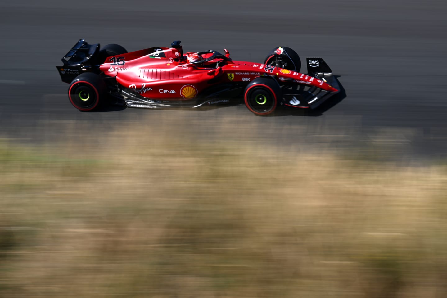 ZANDVOORT, NETHERLANDS - SEPTEMBER 03: Charles Leclerc of Monaco driving the (16) Ferrari F1-75 on track during final practice ahead of the F1 Grand Prix of The Netherlands at Circuit Zandvoort on September 03, 2022 in Zandvoort, Netherlands. (Photo by Clive Mason/Getty Images)