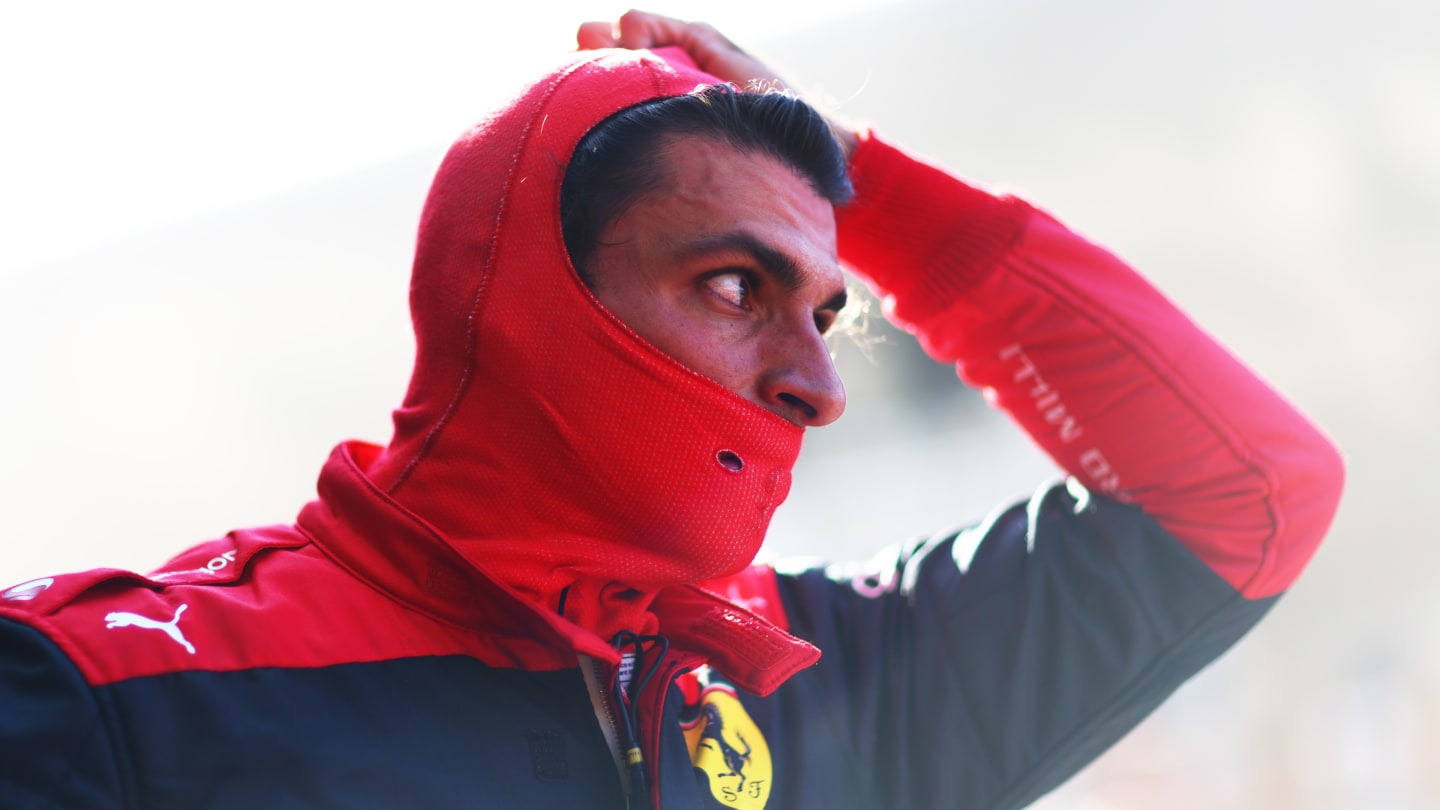 ZANDVOORT, NETHERLANDS - SEPTEMBER 03: Third placed qualifier Carlos Sainz of Spain and Ferrari looks on in parc ferme during qualifying ahead of the F1 Grand Prix of The Netherlands at Circuit Zandvoort on September 03, 2022 in Zandvoort, Netherlands. (Photo by Dan Istitene - Formula 1/Formula 1 via Getty Images)