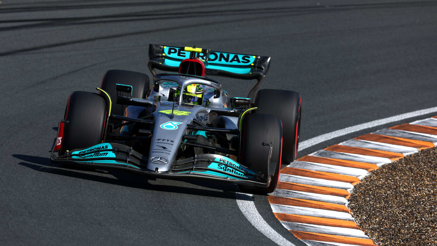 ZANDVOORT, NETHERLANDS - SEPTEMBER 03: Lewis Hamilton of Great Britain driving the (44) Mercedes