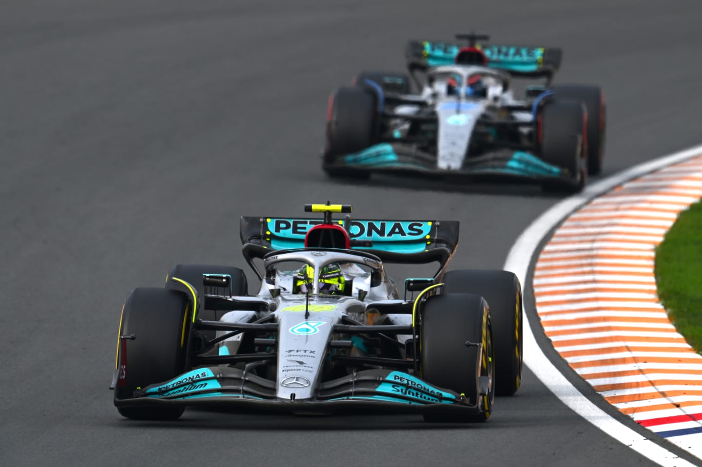 ZANDVOORT, NETHERLANDS - SEPTEMBER 04: Lewis Hamilton of Great Britain driving the (44) Mercedes