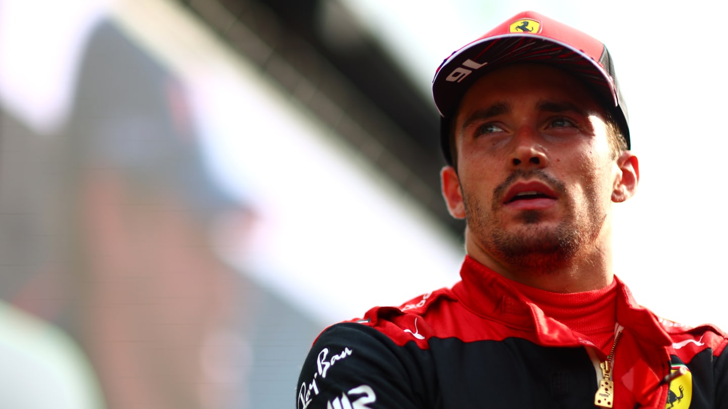 ZANDVOORT, NETHERLANDS - SEPTEMBER 04: Third placed Charles Leclerc of Monaco and Ferrari looks on