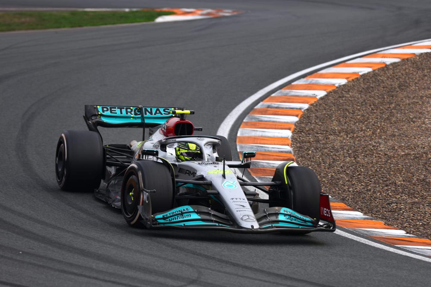 ZANDVOORT, NETHERLANDS - SEPTEMBER 04: Lewis Hamilton of Great Britain driving the (44) Mercedes
