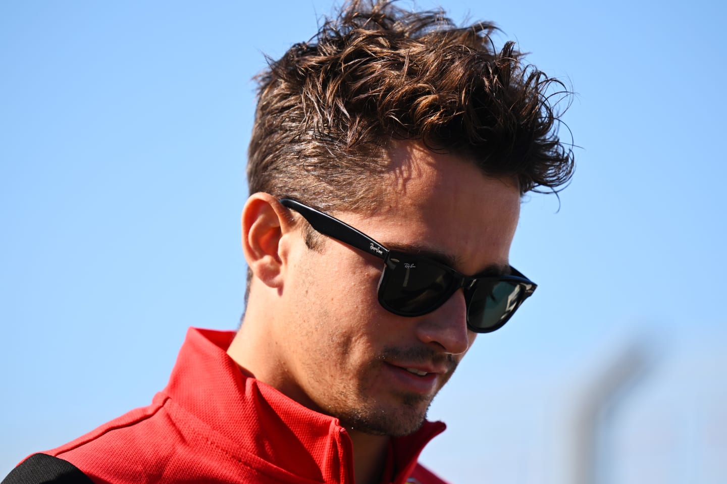 ZANDVOORT, NETHERLANDS - SEPTEMBER 01: Charles Leclerc of Monaco and Ferrari looks on in the