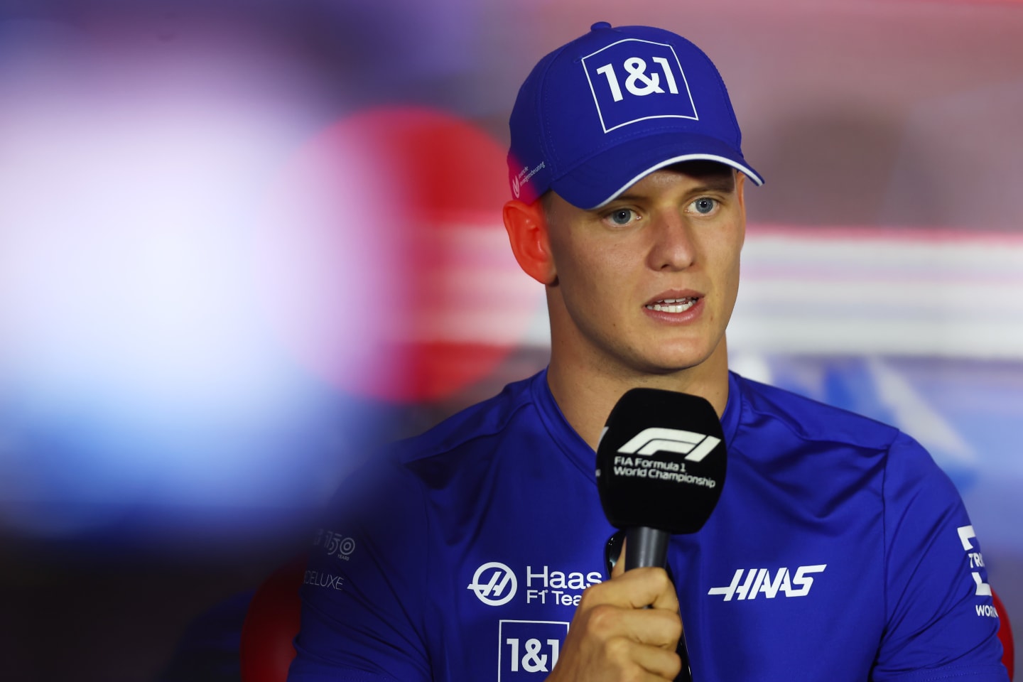 ZANDVOORT, NETHERLANDS - SEPTEMBER 01: Mick Schumacher of Germany and Haas F1 attends the Drivers Press Conference during previews ahead of the F1 Grand Prix of The Netherlands at Circuit Zandvoort on September 01, 2022 in Zandvoort, Netherlands. (Photo by Lars Baron/Getty Images)