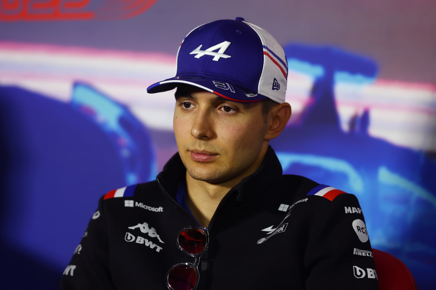 ZANDVOORT, NETHERLANDS - SEPTEMBER 01: Esteban Ocon of France and Alpine F1 looks on in the Drivers Press Conference during previews ahead of the F1 Grand Prix of The Netherlands at Circuit Zandvoort on September 01, 2022 in Zandvoort, Netherlands. (Photo by Lars Baron/Getty Images)