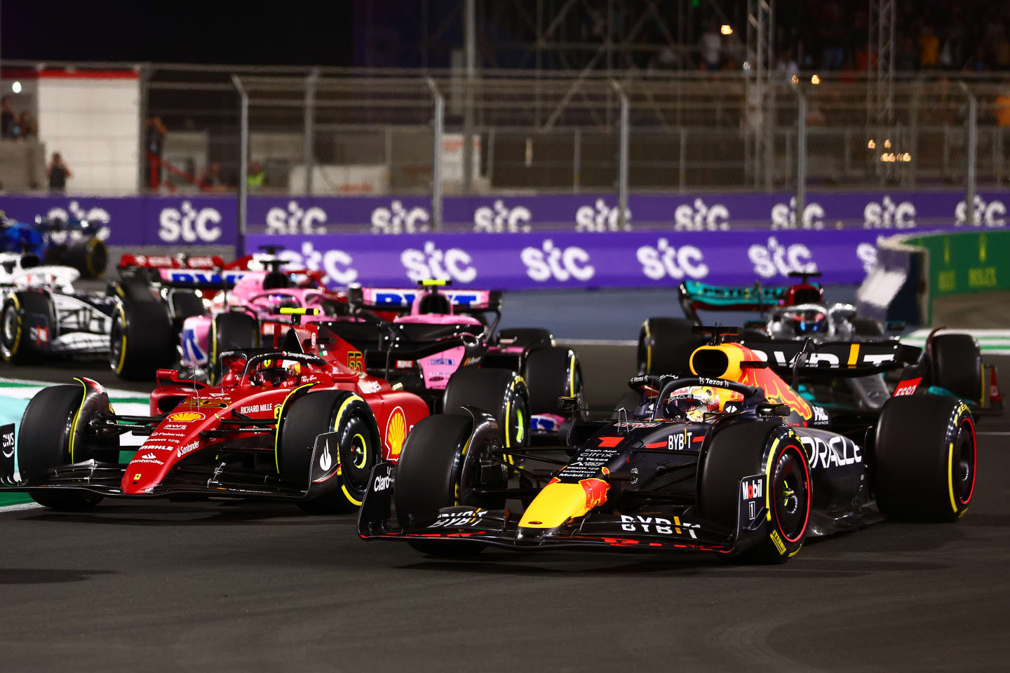 JEDDAH, SAUDI ARABIA - MARCH 27: Max Verstappen of the Netherlands driving the (1) Oracle Red Bull