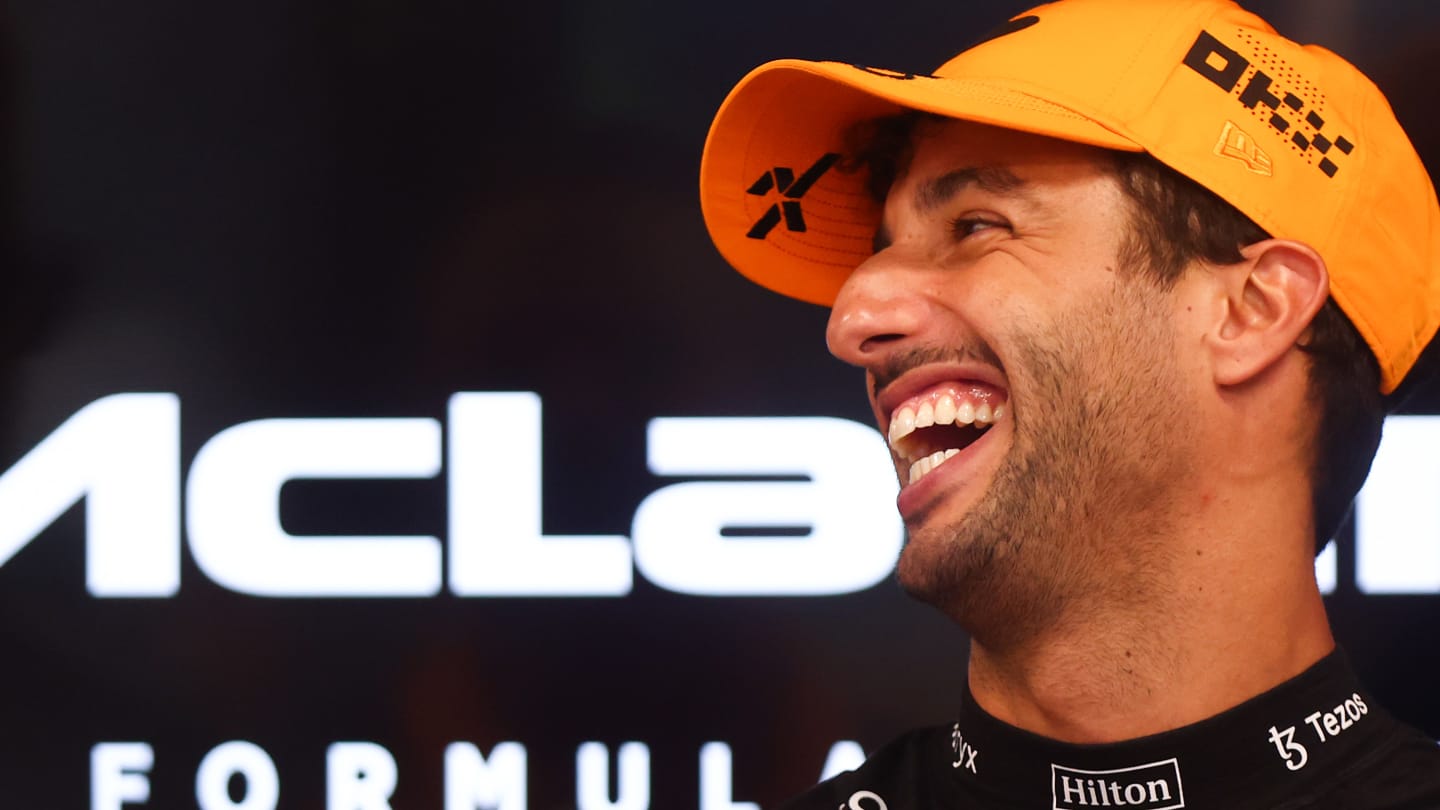 SINGAPORE, SINGAPORE - OCTOBER 01: Daniel Ricciardo of Australia and McLaren reacts in the garage