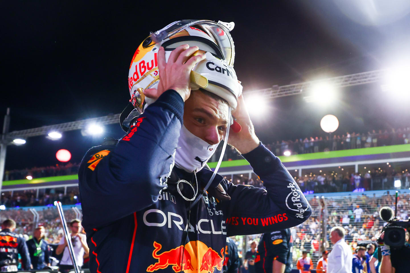 SINGAPORE, SINGAPORE - OCTOBER 02: Max Verstappen of the Netherlands and Oracle Red Bull Racing
