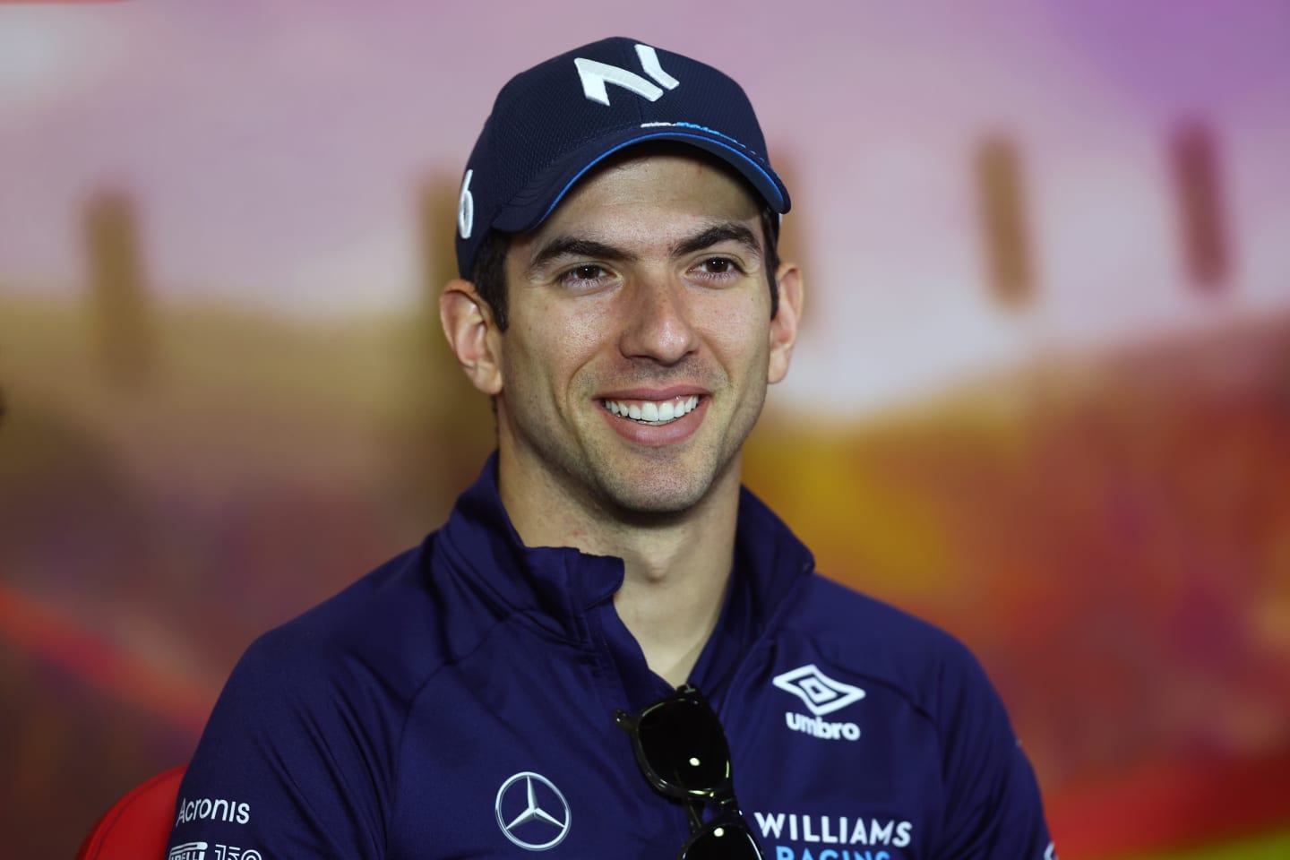 BARCELONA, SPAIN - MAY 20: Nicholas Latifi of Canada and Williams looks on in the Drivers Press Conference prior to practice ahead of the F1 Grand Prix of Spain at Circuit de Barcelona-Catalunya on May 20, 2022 in Barcelona, Spain. (Photo by Lars Baron/Getty Images)