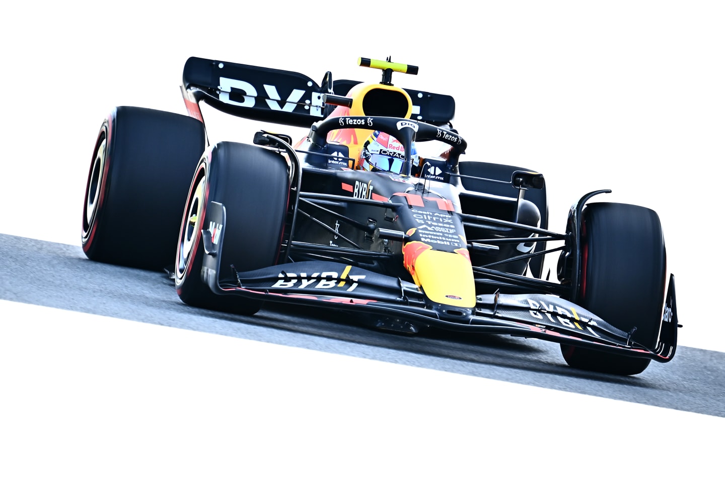 BARCELONA, SPAIN - MAY 20: Sergio Perez of Mexico driving the (11) Oracle Red Bull Racing RB18 on