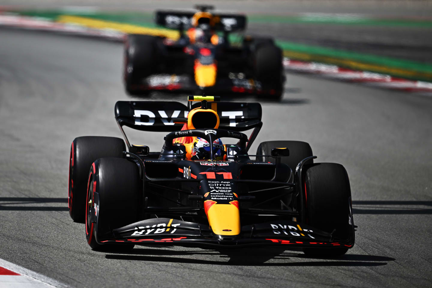 BARCELONA, SPAIN - MAY 22: Sergio Perez of Mexico driving the (11) Oracle Red Bull Racing RB18