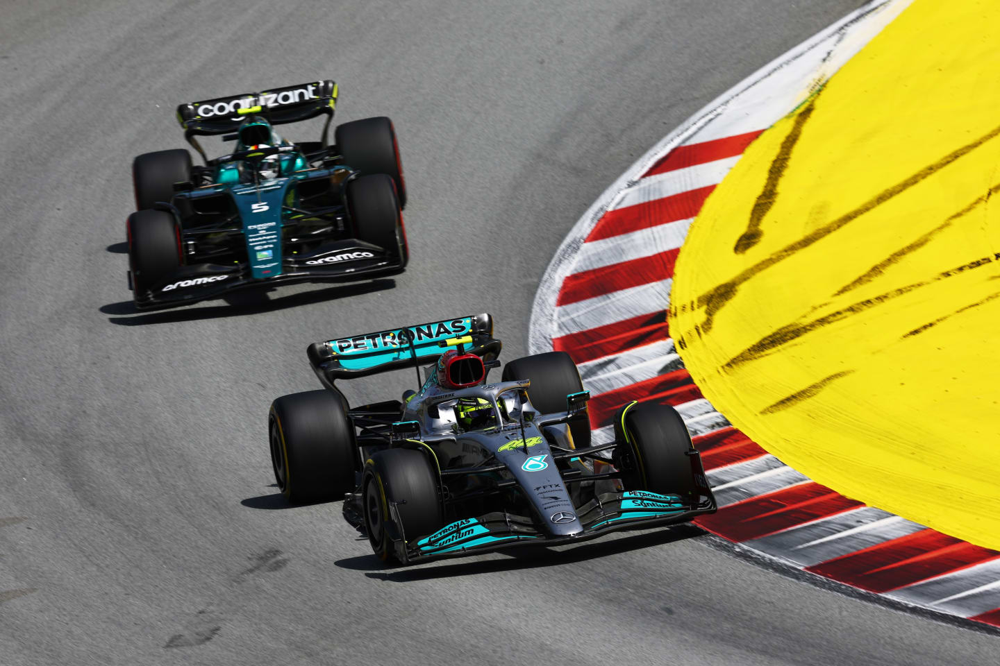 BARCELONA, SPAIN - MAY 22: Lewis Hamilton of Great Britain driving the (44) Mercedes AMG Petronas