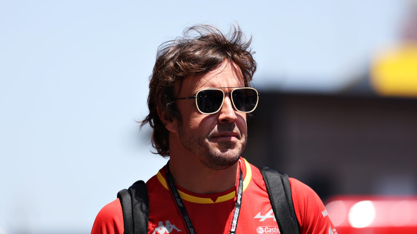 BARCELONA, SPAIN - MAY 19: Fernando Alonso of Spain and Alpine F1 walks in the Paddock during