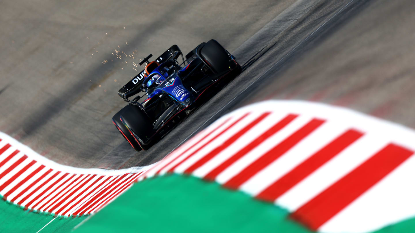 AUSTIN, TEXAS - OCTOBER 21: Alexander Albon of Thailand driving the (23) Williams FW44 Mercedes on track during practice ahead of the F1 Grand Prix of USA at Circuit of The Americas on October 21, 2022 in Austin, Texas. (Photo by Dan Istitene - Formula 1/Formula 1 via Getty Images)
