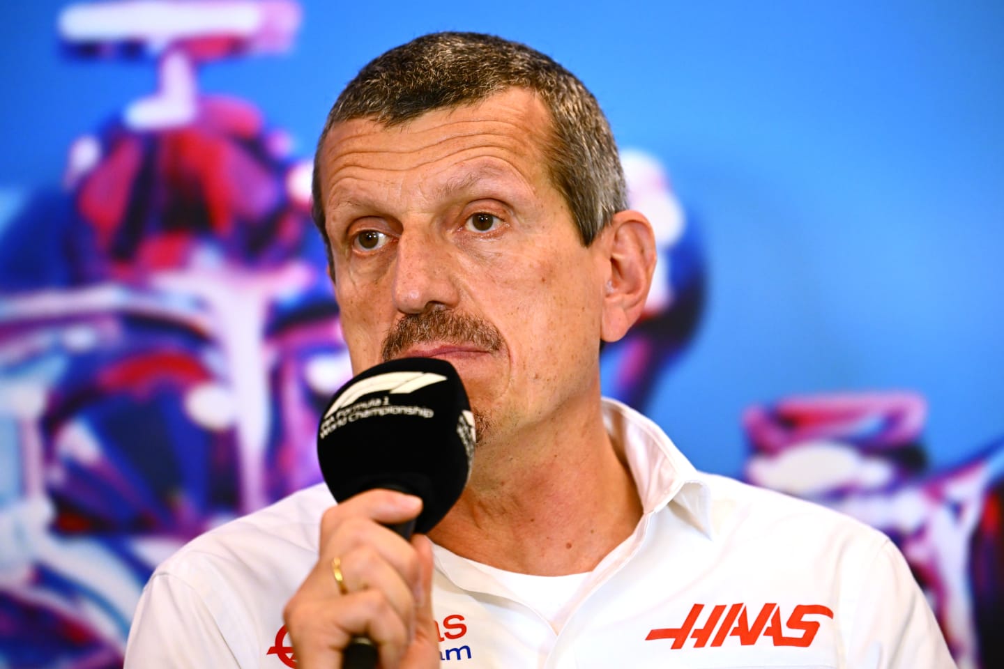 AUSTIN, TEXAS - OCTOBER 22: Haas F1 Team Principal Guenther Steiner attends the Team Principals Press Conference prior to final practice ahead of the F1 Grand Prix of USA at Circuit of The Americas on October 22, 2022 in Austin, Texas. (Photo by Clive Mason/Getty Images)