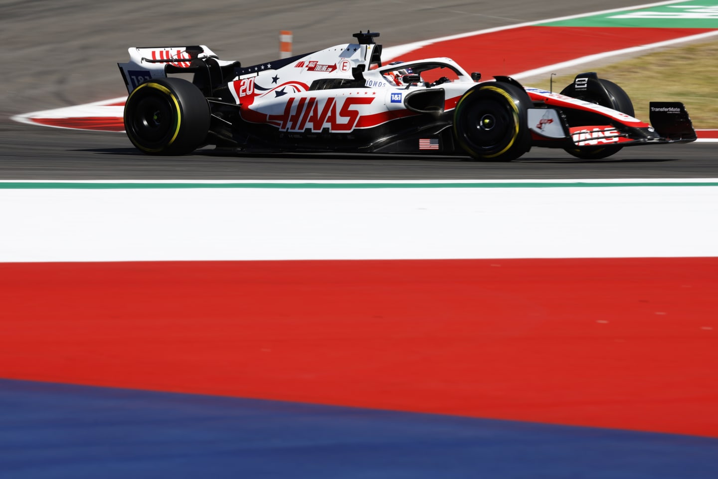 AUSTIN, TEXAS - OCTOBER 22: Kevin Magnussen of Denmark driving the (20) Haas F1 VF-22 Ferrari on