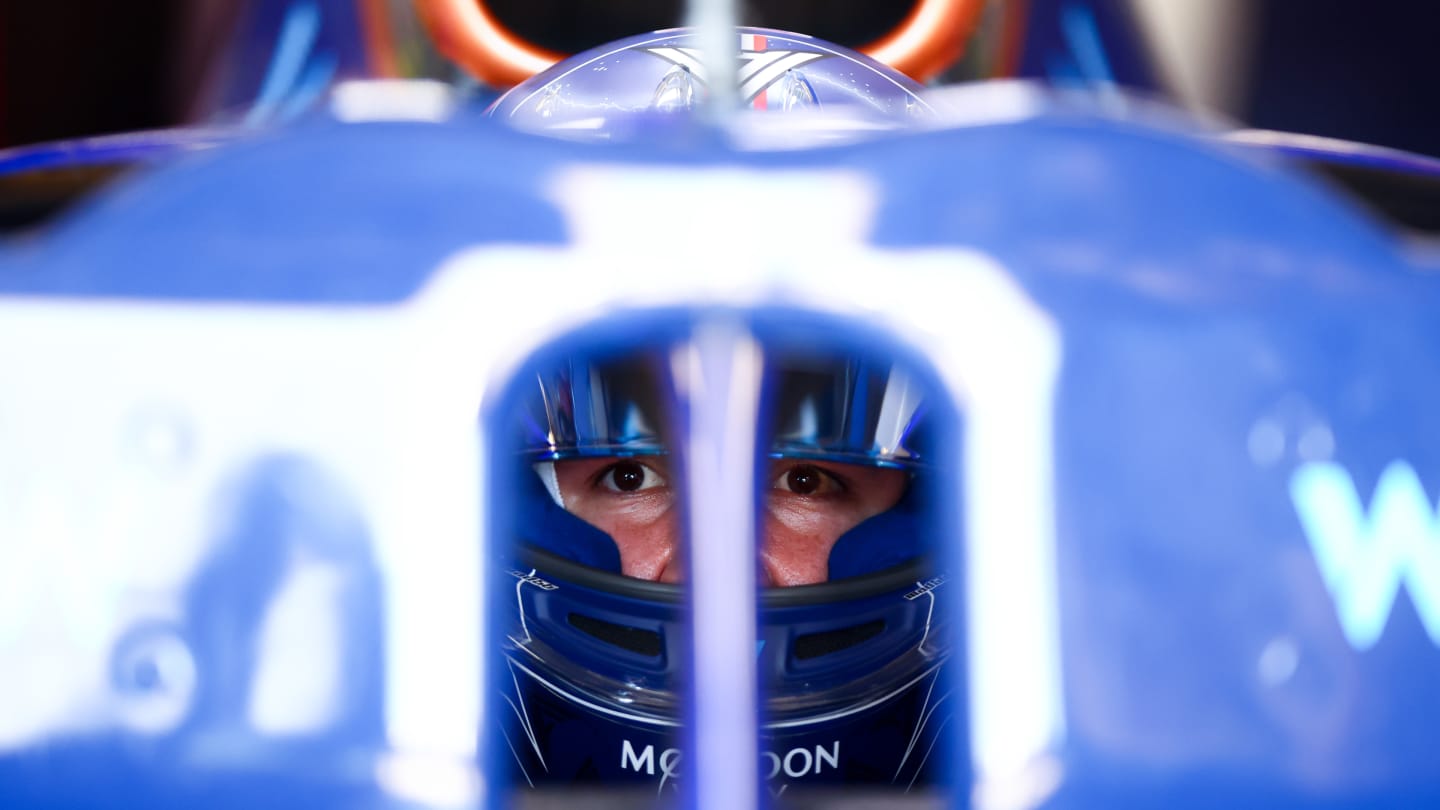 AUSTIN, TEXAS - OCTOBER 22: Alexander Albon of Thailand and Williams prepares to drive in the garage during final practice ahead of the F1 Grand Prix of USA at Circuit of The Americas on October 22, 2022 in Austin, Texas. (Photo by Dan Istitene - Formula 1/Formula 1 via Getty Images)