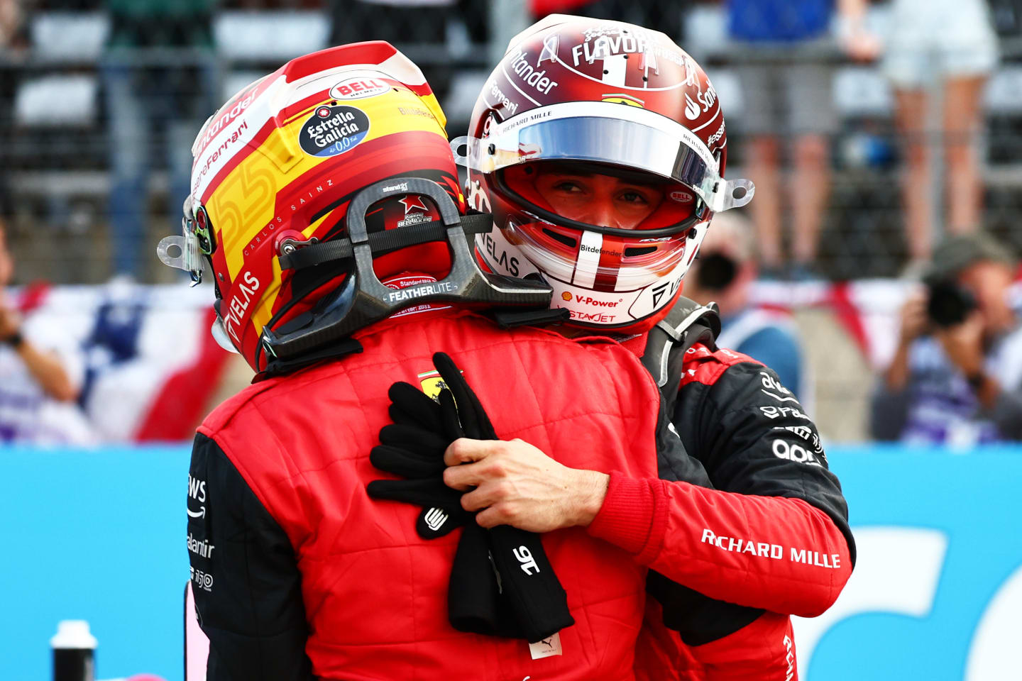 AUSTIN, TEXAS - OCTOBER 22: Pole position qualifier Carlos Sainz of Spain and Ferrari and Second