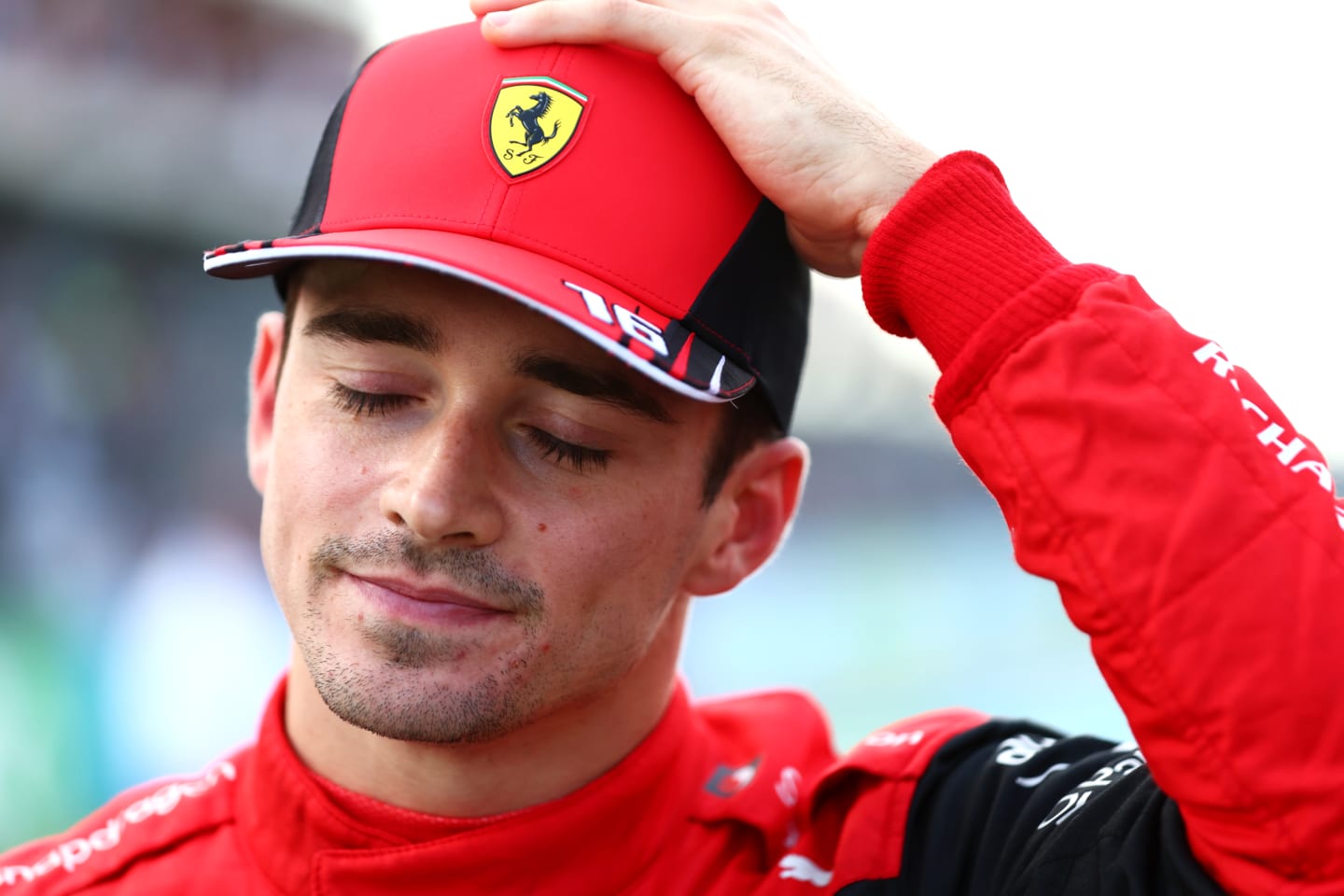 AUSTIN, TEXAS - OCTOBER 22: Second placed qualifier Charles Leclerc of Monaco and Ferrari looks on in parc ferme during qualifying ahead of the F1 Grand Prix of USA at Circuit of The Americas on October 22, 2022 in Austin, Texas. (Photo by Dan Istitene - Formula 1/Formula 1 via Getty Images)