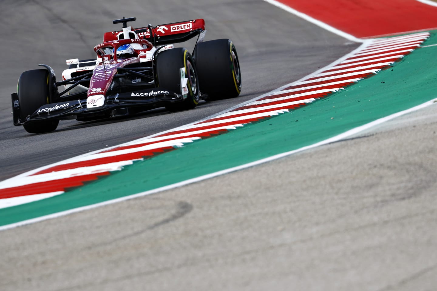 AUSTIN, TEXAS - OCTOBER 23: Valtteri Bottas of Finland driving the (77) Alfa Romeo F1 C42 Ferrari on track during the F1 Grand Prix of USA at Circuit of The Americas on October 23, 2022 in Austin, Texas. (Photo by Chris Graythen/Getty Images)