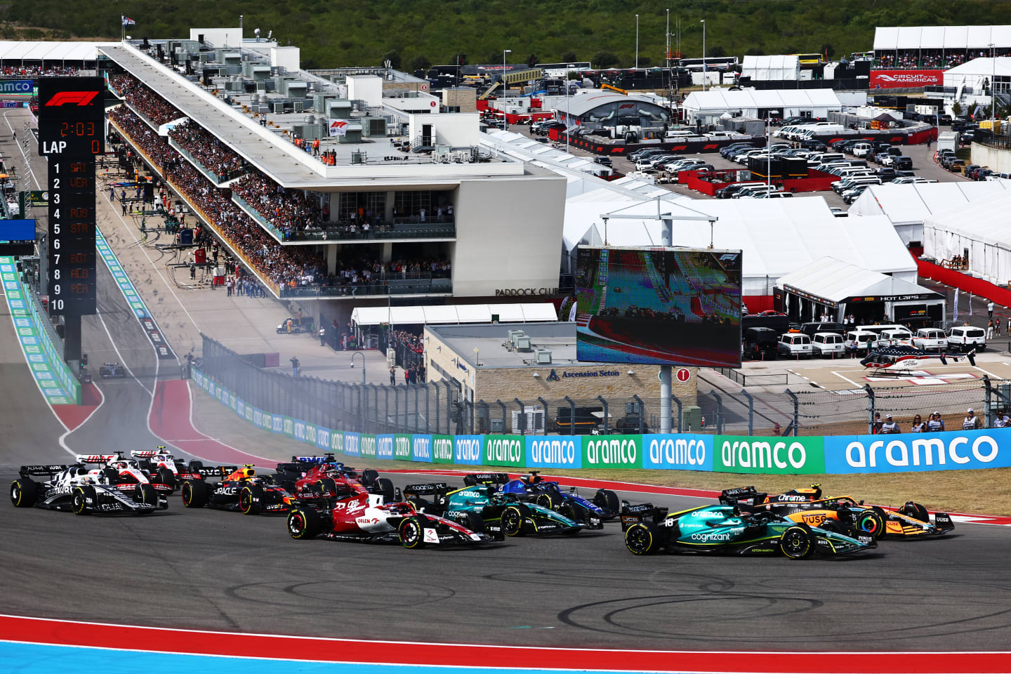 AUSTIN, TEXAS - OCTOBER 23: Lando Norris of Great Britain driving the (4) McLaren MCL36 Mercedes